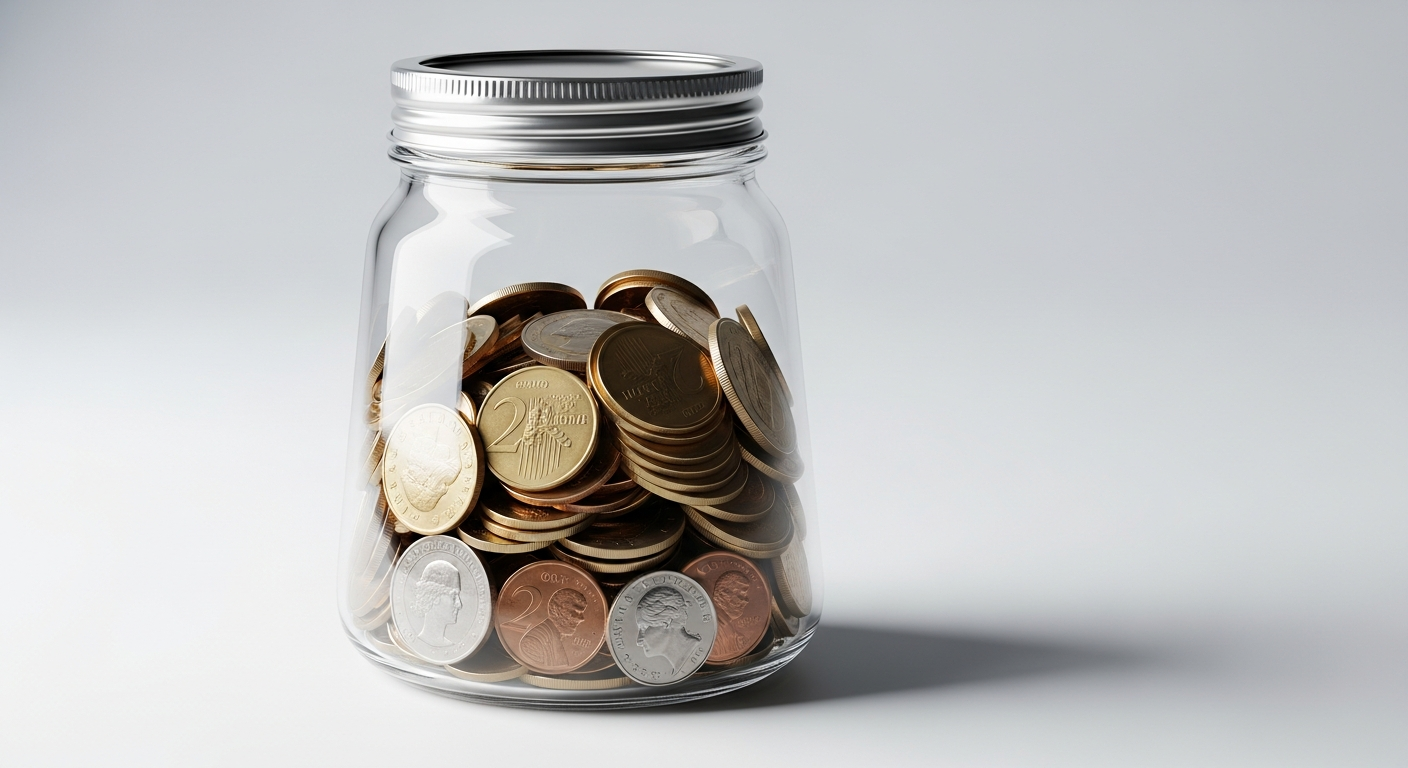 saving money coins jar