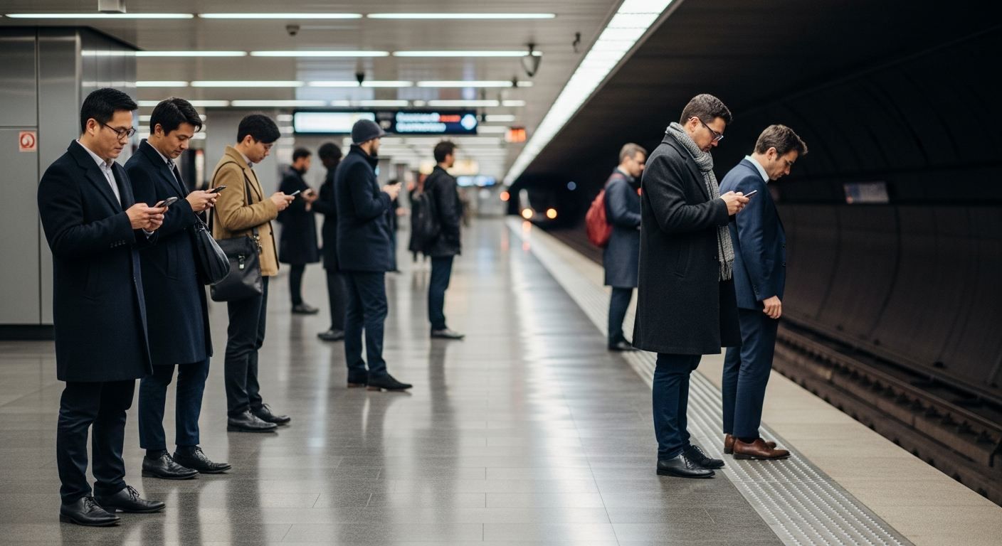 people waiting for subway train