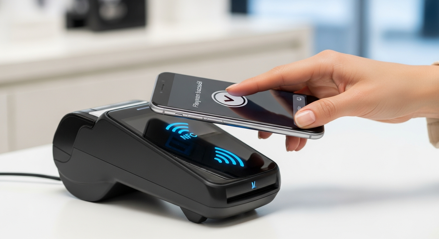 paying with smartphone contactless terminal
