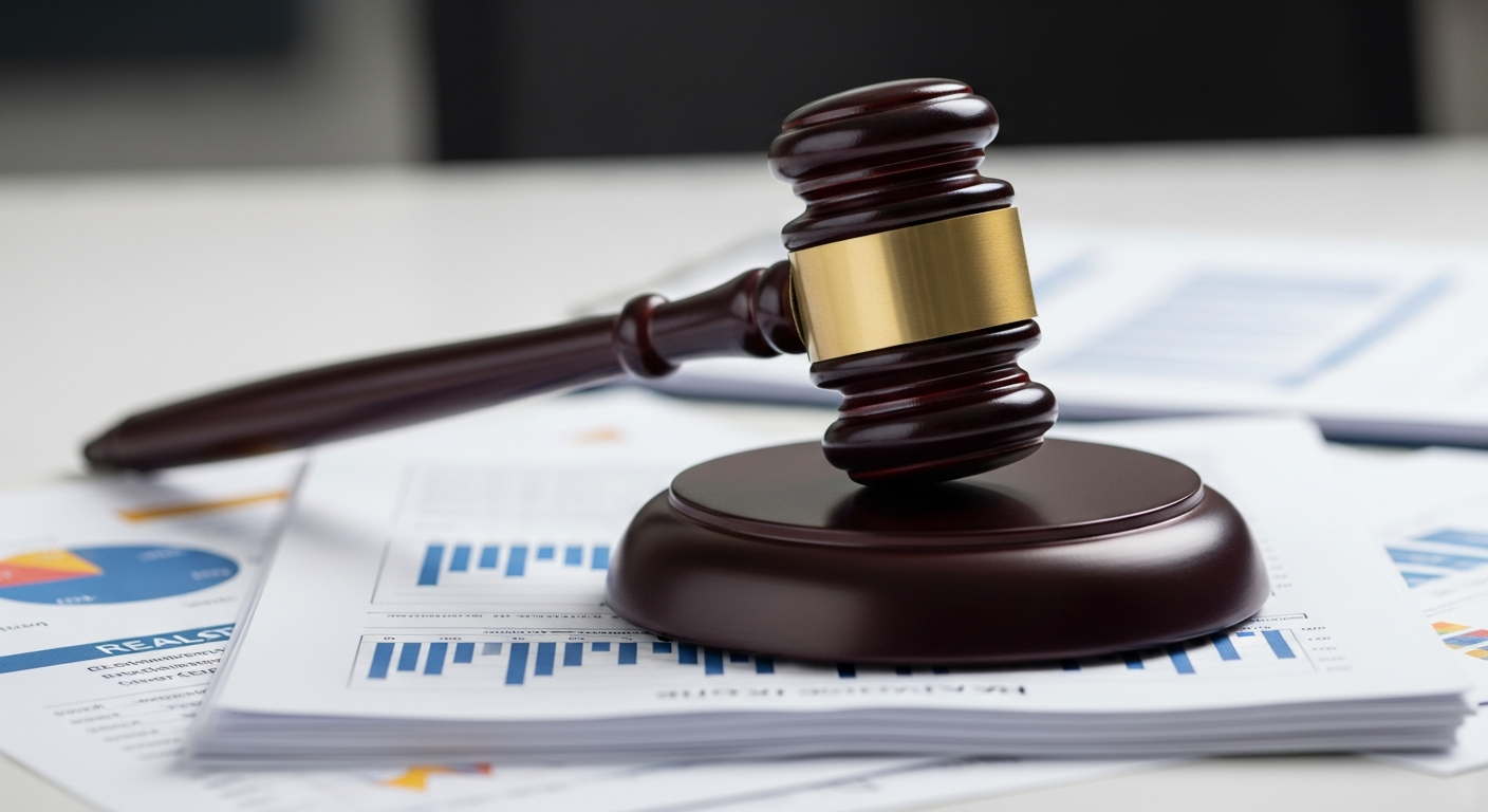 judge gavel on real estate documents