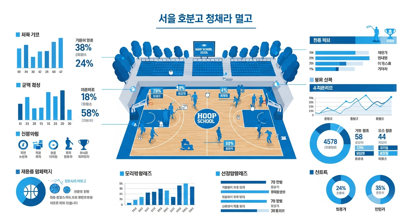서울 훕스쿨 농구 코트 모습